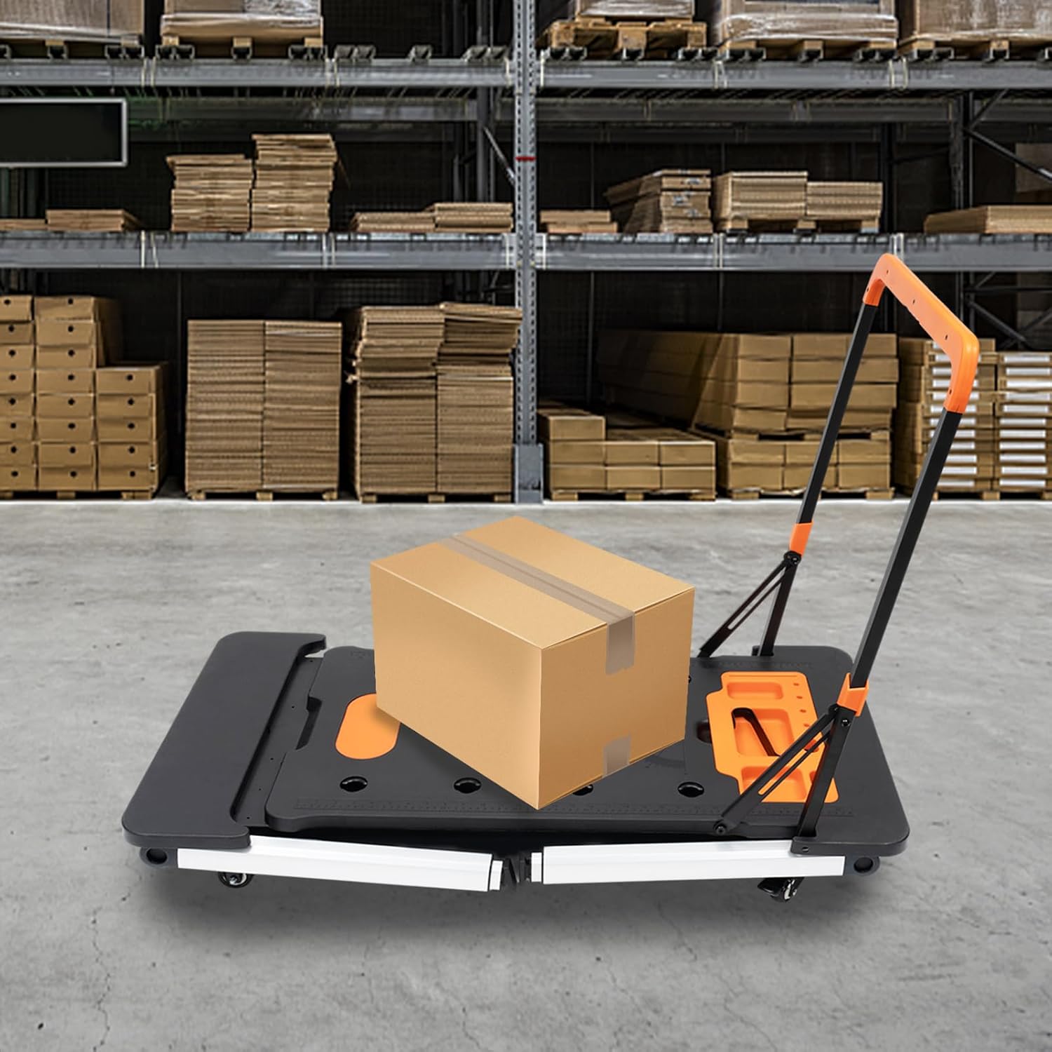 TECSPACE 7in1 Work Bench Multifunctional Portable Foldable Workbench Painted Work Table as Workbench, Scaffold,Platform,Sawhorse,Car Creeper and Hand Truck with 4 Wheels