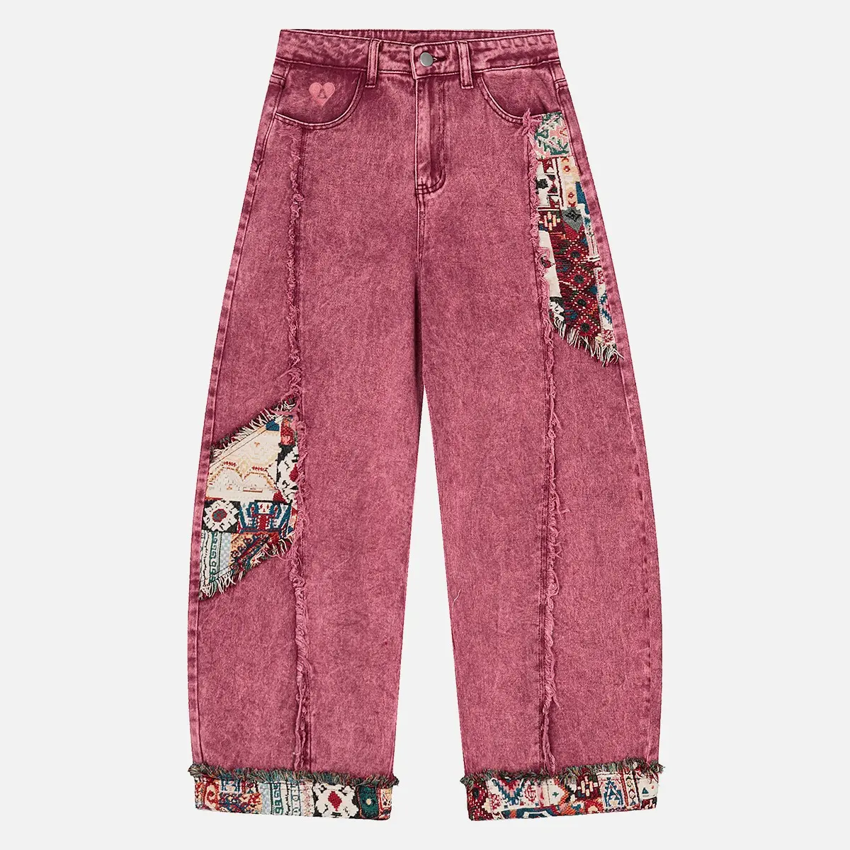 Aelfric Eden Patchwork Distressed Baggy Wide-Leg Jeans with Pockets Soft Denim Casual Streetwear Vintage Y2K Pantstressed Pants,clothes for back to school,first day of school outfits