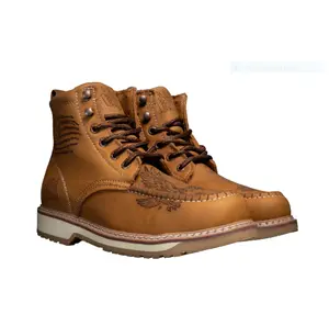 PATRIOT 6" TAN ANKLE SHORT WORK BOOTS, MOC TOE, WELT CONSTRUCTION, OIL & WATER RESISTANT COMPOSITE TOE