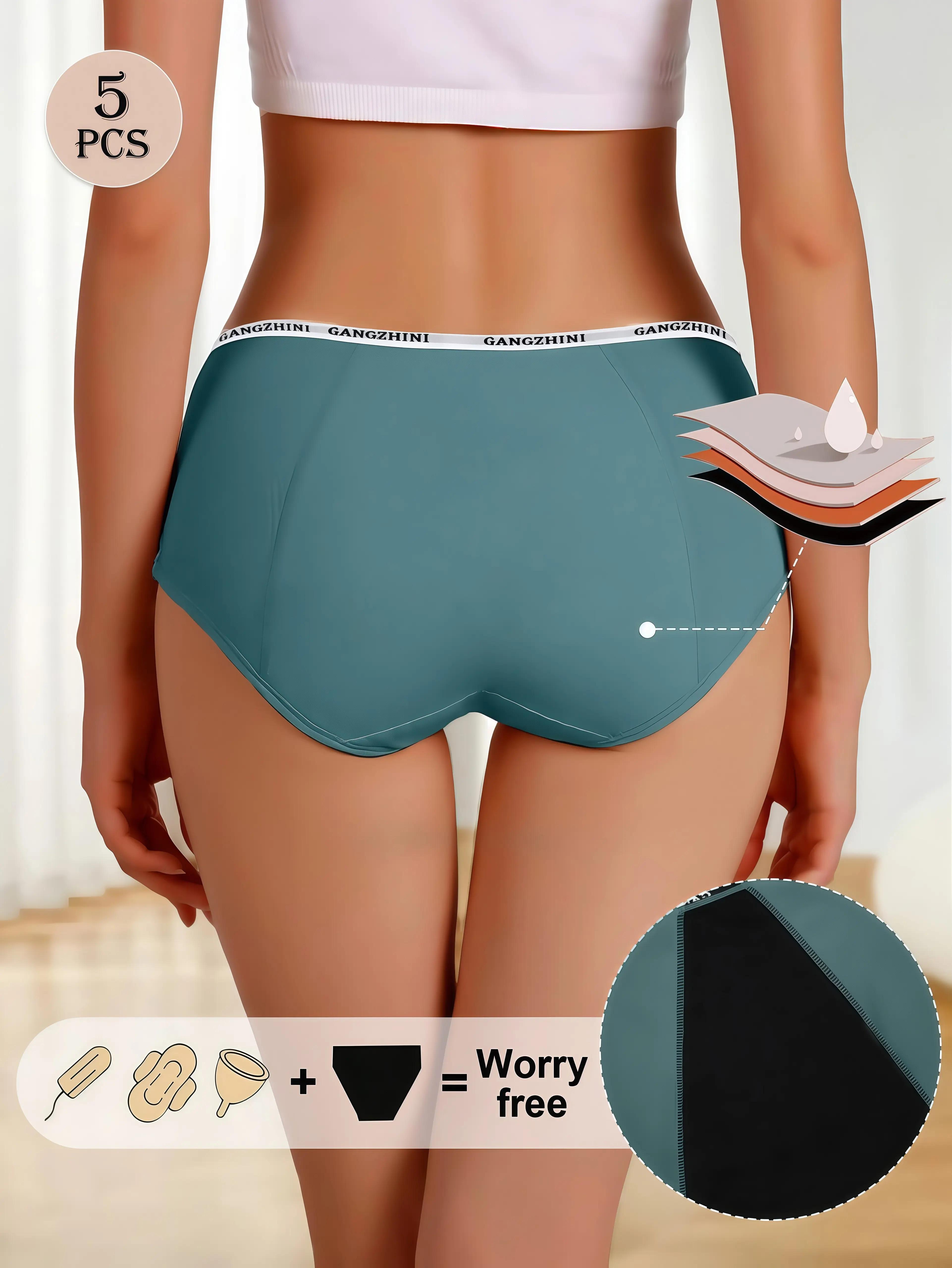 Women's Colorblock SeamlessJumpstart physiological underwear, Soft Comfy BreathableLeakproof Knicker for Daily Wear for Women,Seamless Panties Set