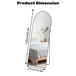 56"x15" Rectangle Full Length Standing Floor Mirror – Full Body Mirror for Bedroom, Living Room & Dressing Areas, Sleek Rectangle Design to Complement Modern/Contemporary Decor
