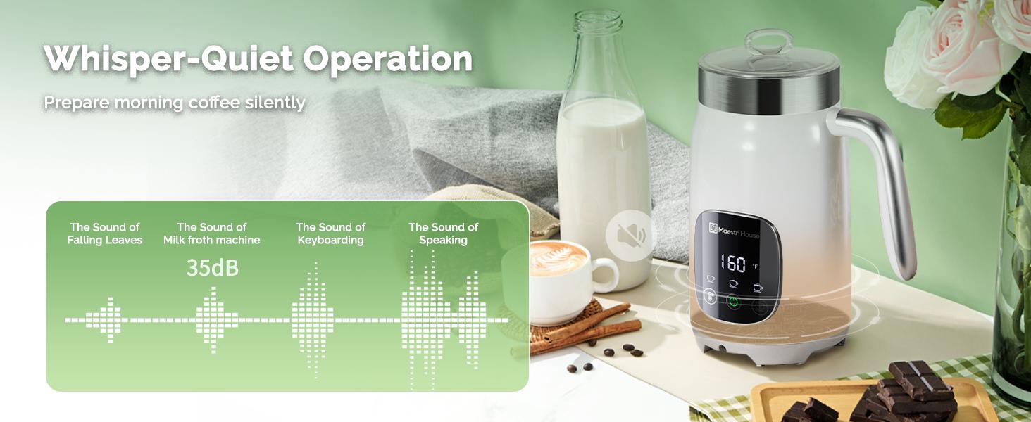 Maestri House Electric Milk Frother 14.1 OZ/400ML Variable Temp & Froth Thickness Touch Screen Foam Maker for Coffee Latte,Milk,Hot Chocolate Jugs Tea