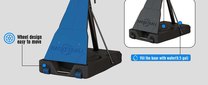 COFIYARD Outdoor Basketball Hoop 44/54-inch Shatterproof Backboard 5.25-10 Feet Height Adjustable Portable System with Wheels Durable for Teens & Adults