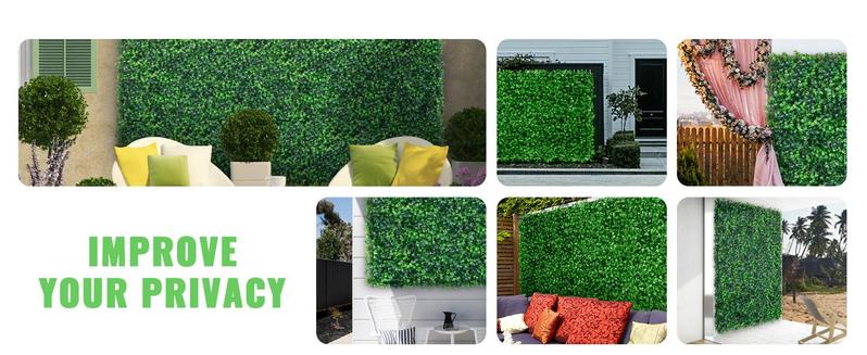 VEVOR Artificial Boxwood Panels 24 PCS 20"x20" Boxwood Hedge Wall Panels for Decoration of Outdoor, Indoor, Garden, Fence & Backyard Decorating Home Goods