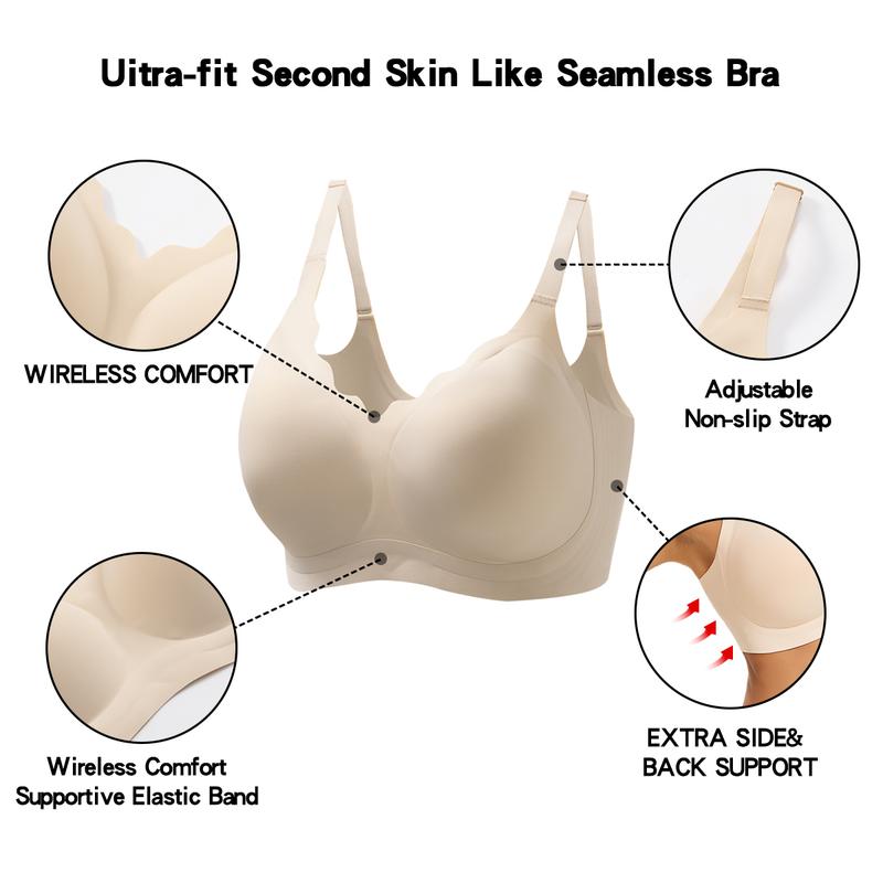 Jelly Wireless T-shirt Bra - Seamless, Push up Plus Size, Friendly, Soft, Women's, Apparel, Basics, Veck Gamis bra pack