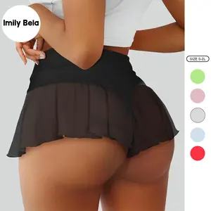 Imily Bela Women's Cut Out Yoga Shorts Scrunch Booty Hot Pants High Waist Gym Workout Active Butt Lifting Sports Leggings