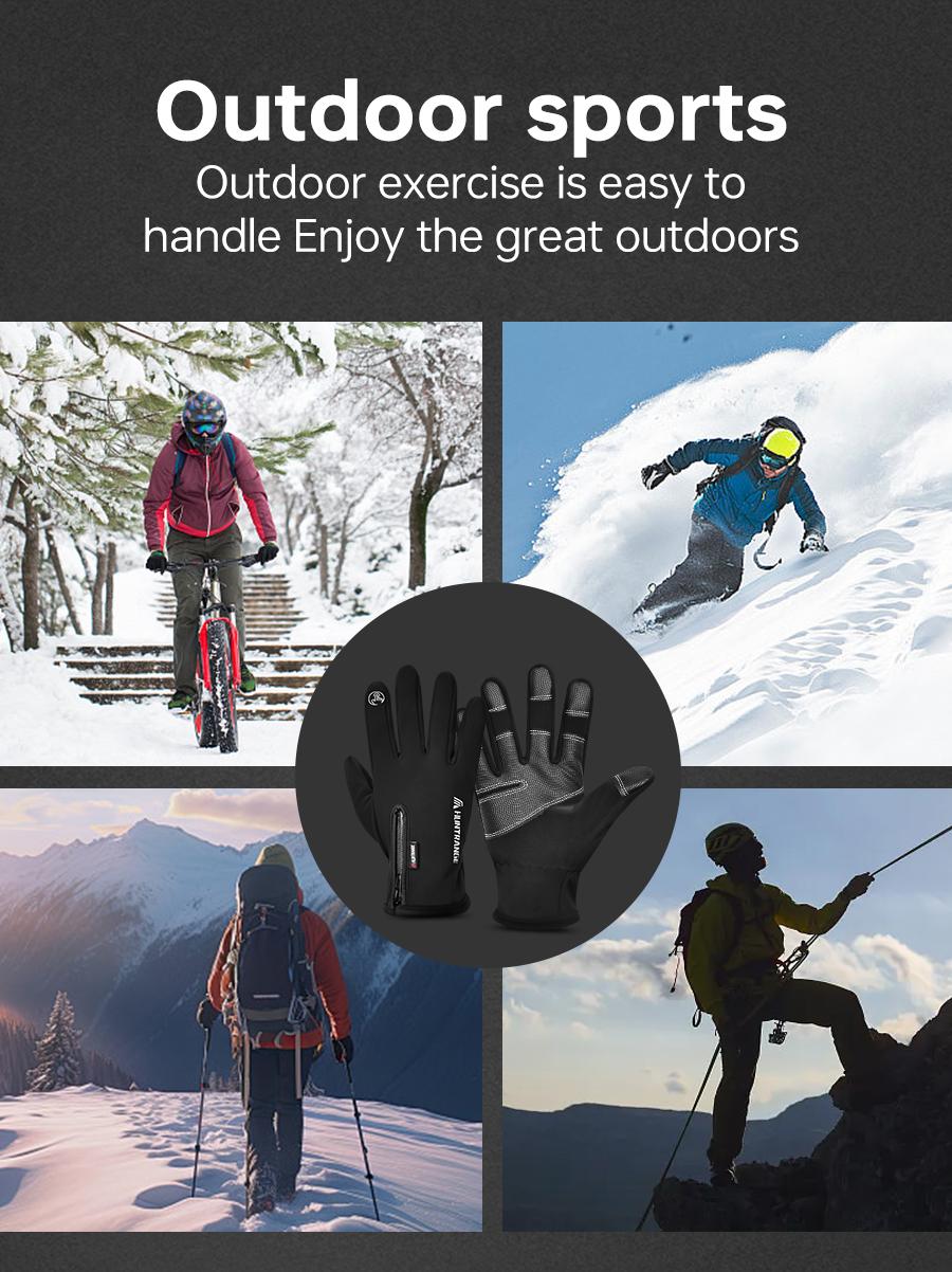 USB Heated Gloves Winter Waterproof Touch Screen Ski Gloves Rechargeable Heated Snowboard Motorcycle Bicycle Warm Gloves