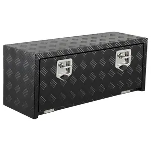 Garvee 30 Inch Underbody Truck Tool Box Aluminum for Pickup RV Toolbox Truck Bed Toolboxes Heavy Duty Waterproof Trailer Tool Box with Lock (Black, 36 x 12 x 14)
