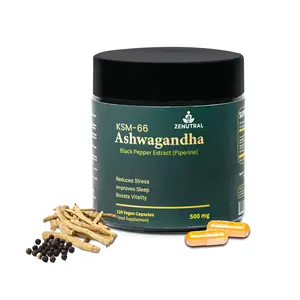 Ashwagandha KSM-66 Capsules 500mg – Root Extract with Black Pepper | Daily Calm & Balance Support | 120 Vegan Capsules