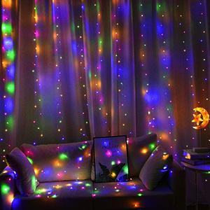 Brightown 16 brilliant colors and 3 colored lights - 250 LEDs 9.8 X 8.8 feet fairy light string, 7 modes flashing lights with remote control, background wall hanging drip lights for bedroom backyard Halloween Christmas decoration Lighting
