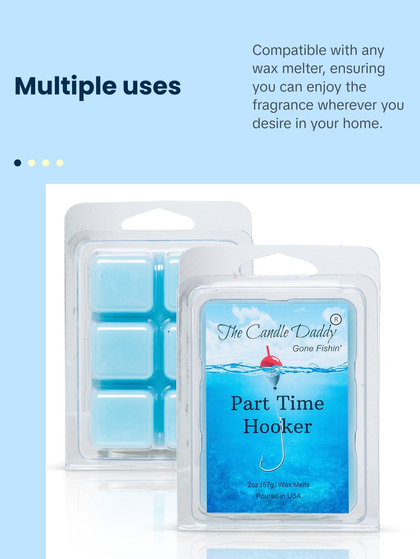 The Candle Daddy's Gone Fishin' - Part Time Hooker - Water's Edge Scented Melt- Maximum Scent Wax Cubes/Melts- 1 Pack -2 Ounces- 6 Cubes The Candle Daddy's Gone Fishin' - Part Time Hooker - Water's Edge Scented Melt- Maximum Scent Wax Cubes/Melts- 1 Pack -2 Ounces- 6 Cubes