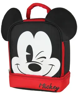 Mickey Mouse Dual Compartment 3D Ears Winking Mickey Insulated Lunch Box 10"