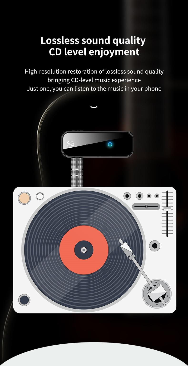 Bluetooth Audio Receiver Wireless FM Transmitter AUX Input Bluetooth-Compatible Sound Adapter for Car Automotive Bluetoothtransmitter Carplay Stick