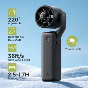 Aecooly 3-in-1 Portable Handheld Fan,220° Flexible Angle Adjustment Powerful Turbo Mini Fan, 15000 RPM High Speed AirGimbal, 17H Max Cooling Time, 5 Speeds, Ultra Pocket Rechargeable Personal Small Travel GIfts for Women