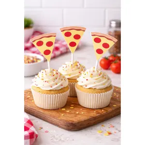 Pizza Cupcake Toppers, Pizza Party Cupcake Toppers, Fast Food Cupcake Toppers, Pizza Birthday Party Decorations, Pizza Party Supplies, Pizza