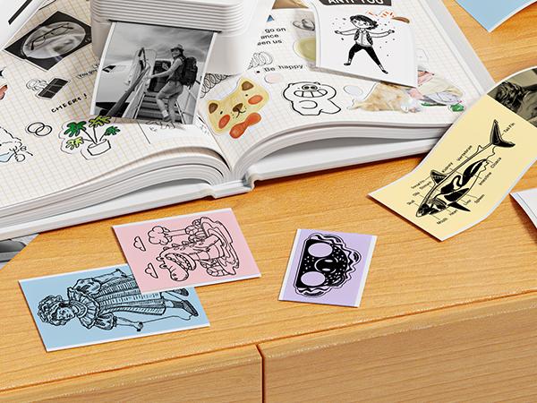 Genuine Thermal Printer Stickers for PM230 Photo Printer, 54mmx3.5m Mini Printer Paper for Photos, Note, 3 Rolls(No Printer)