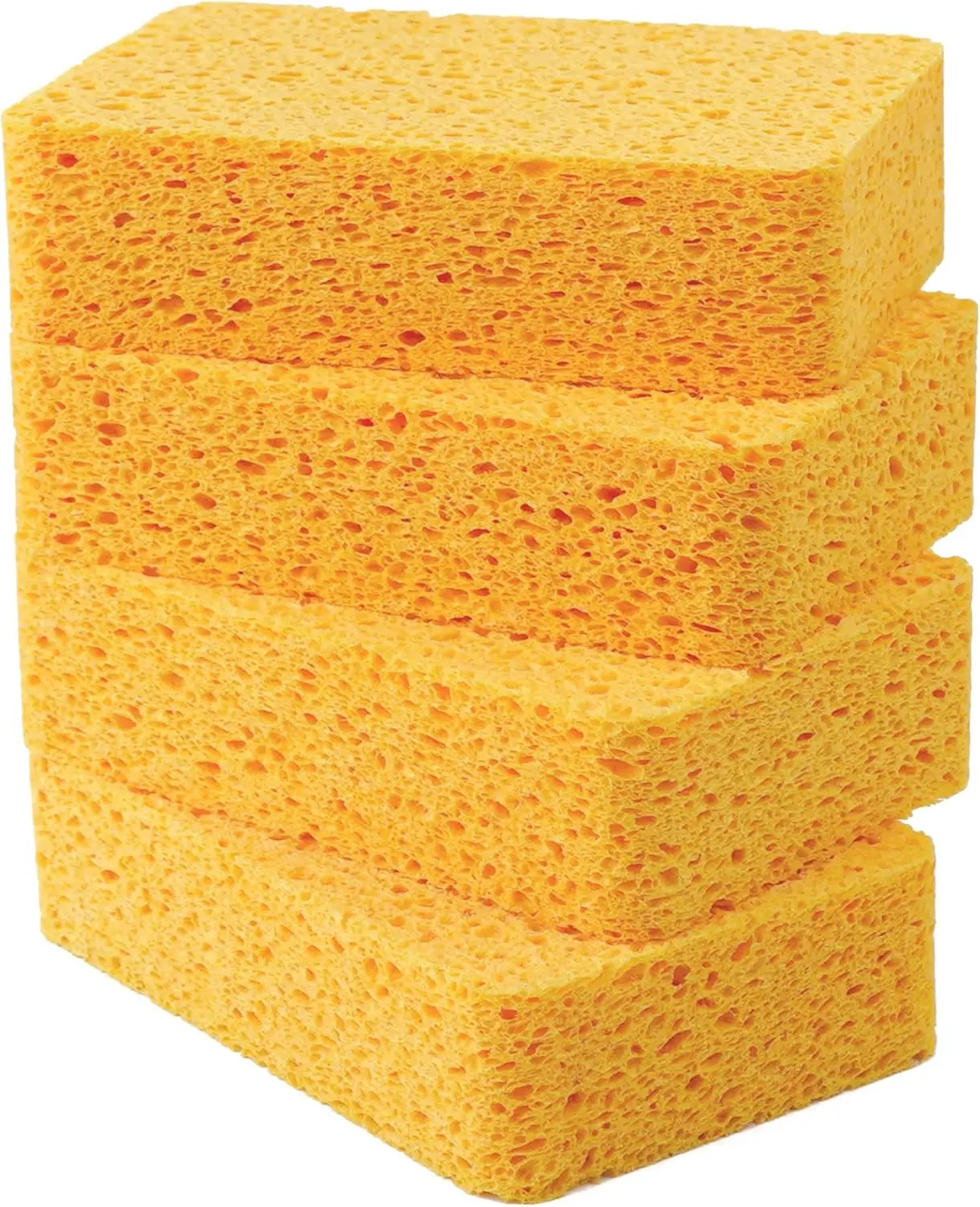 4-Pack Extra-Large Thick Cellulose Cleaning Sponges, Natural Wood Pulp Eco-Friendly Heavy-Duty Durable Scratch-Resistant Water-Absorbent for Kitchen Cleaning Dishes & Home Care