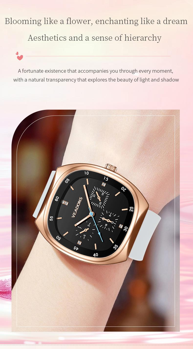 Fashion Watch TikTokShopStockUp  Valentine’s Day Gift Casual Stylish Open Dial Watch  Silicone Strap, Waterproof & Luminous, Perfect for All Occasions