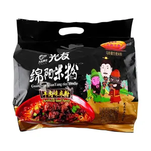 GUANGYOU Non-Fried Mianyang Rice Noodles Beef Flavor Instant Rice Noodles 4 Packs 540g