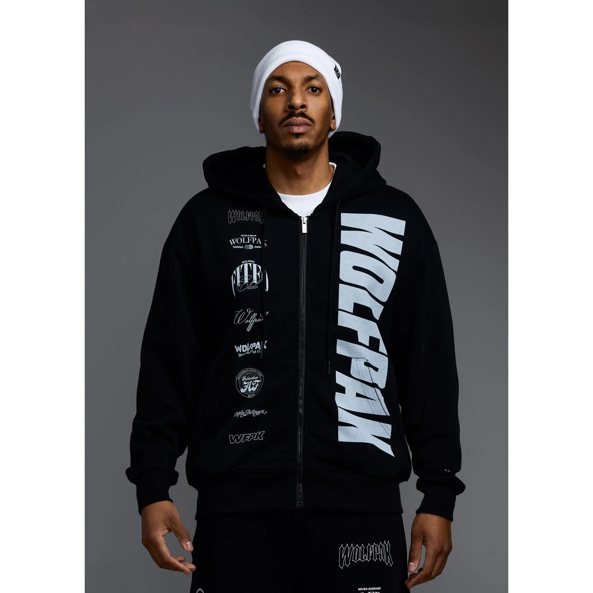 【新品未開封】WHITE NOISE ZIP HOOD SET UP I MIX White fox hoodie zip up - TikTok Shop