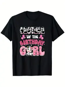 Brother Of The Birthday Girl Cow Farm Family 1St Birthday T-Shirt