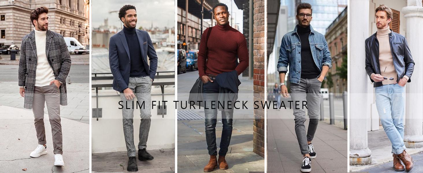Coofandy Fall Outfits Men's Knitted Ribbed Turtleneck/High Neck Slim Fit Basic Sweater - Best Choice in Winter Casual Fabric Knitwear Menswear Soft Jacket Jeans Long Outdoor Pullover Suit Long Sleeve Thick Coofandy Fall Outfits Men's Knitted Ribbed Turtleneck/High Neck Slim Fit Basic Sweater - Best Choice in Winter Casual Fabric Knitwear Menswear Soft Jacket Jeans Long Outdoor Pullover Suit Long Sleeve Thick