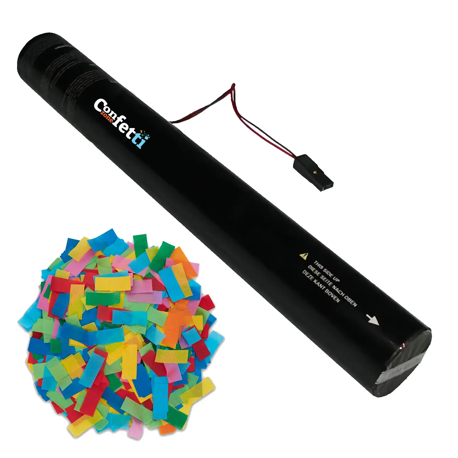 32" Electric Confetti Cannon with Multicolor Confetti, Burst Function for Indoor Events Celebrations (Festive & Party Supplies), Happy Birthday, One Piece