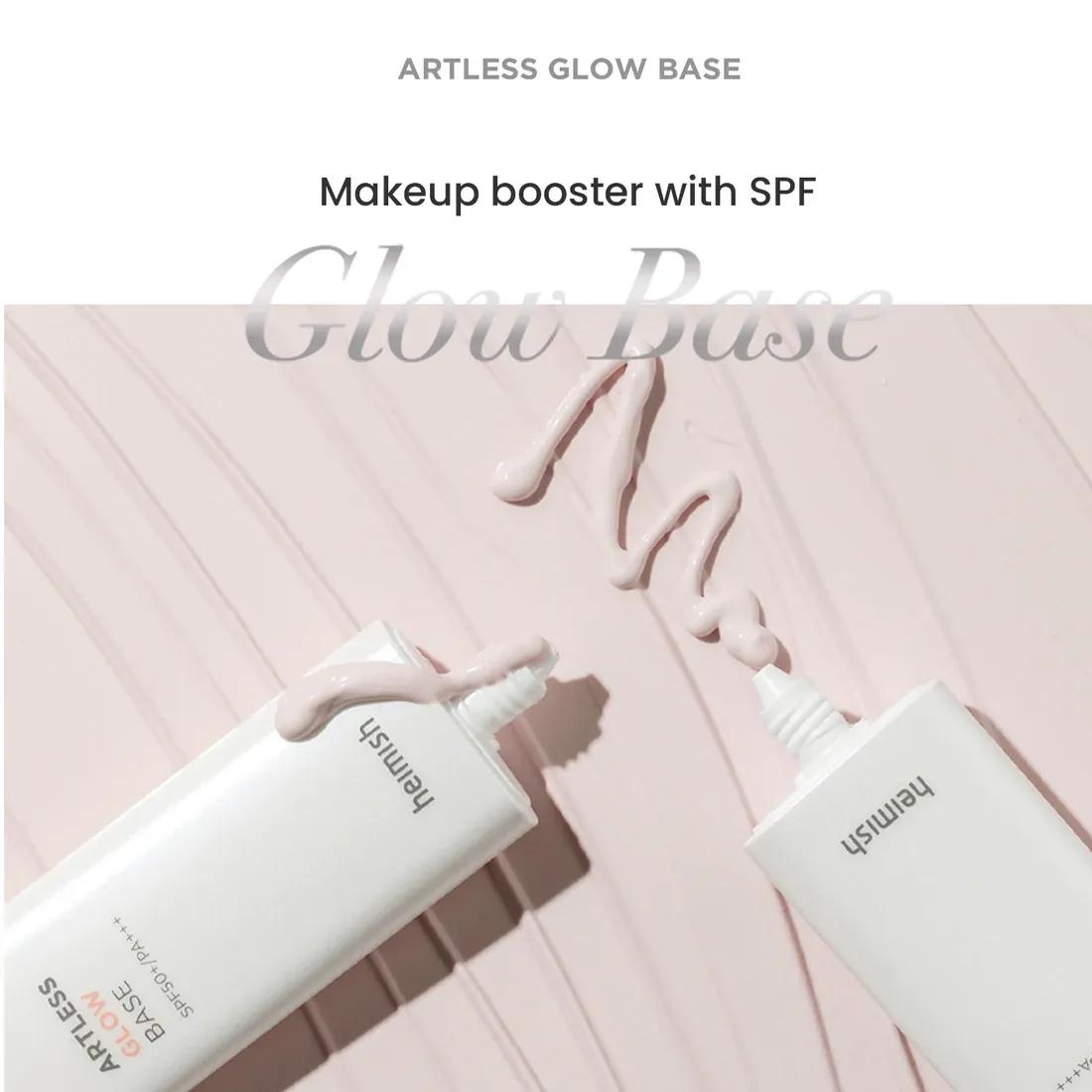 【2-Pack】【HEIMISH】 Artless Glow Base SPF 50+ PA++++ (1.4 Fl. Oz / 40ml) | Makeup Moisturizer, Sunscreen to Makeup Base | Cruelty-free, All-In-One Primer Pearl Springtok Cream