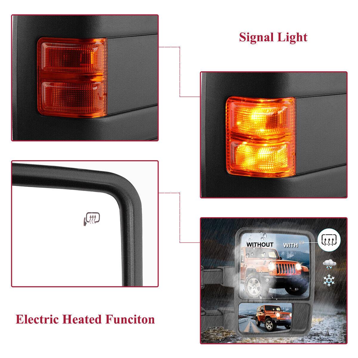 YITAMOTOR Power Heated Towing Mirror Car Accessories Compatible with 1999-2007 Ford F250 F350 F450 F550 Super Duty