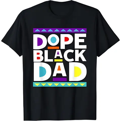 Men's 100% Cotton Knitted Fitted Round Neck Short-Sleeve T-Shirt - Chic Mens Clothing, African American Dad Gift for Father's Day, New Year Presents