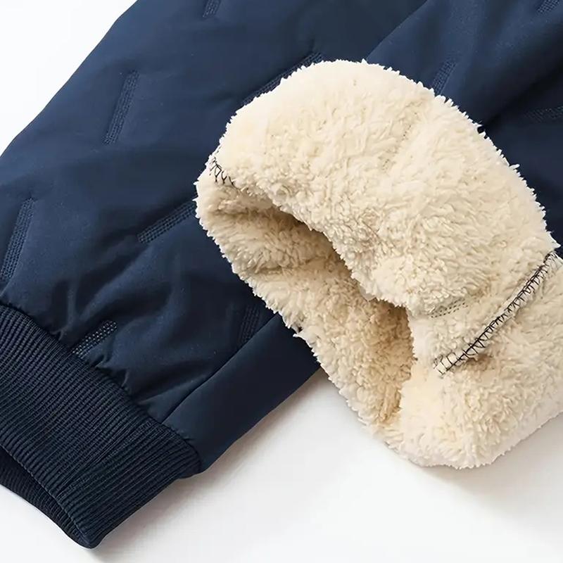 Men's 3 Pack Warm Pants Heavyweight Thermal Cotton Trousers with Drawstring Waistband, Black Cold Resistant Winter Long Pants for Daily and Formal Wear with Side Pockets Suitable for Office Work and Outdoor Activities