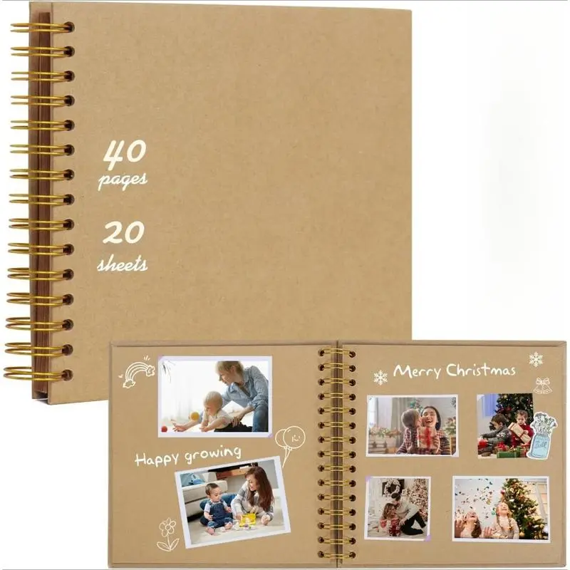 Personalized 8x8 in Photo Album for All Ages - Compact Layout, 40-Page Thick Paper Spiral Book, DIY Customizable Lay-Flat Journal, Boyfriend Anniversary Gift, Home Decor Memory Keeper, Memory Keeping, Scrapbook Supplies