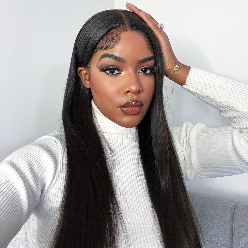 FORGIRL FOREVER 9x6 Wear Go Glueless Wig Ready to Wear Straight Wig Pre-Cut HD Lace Wig 180% Pre-Plucked Human Hair Lace Front Closure Wig