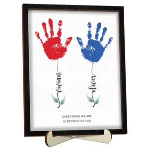 Personalised Mother's Day Handprint Sign, DIY Mom Gift, *PAINT IS NOT INCLUDED️* Flower Handprint Frame, Baby's First Mothers Day, Baby Keepsake, Kids Gifts for Mom Nana