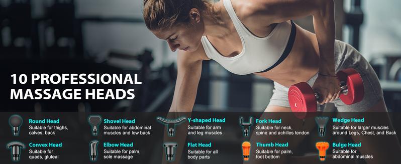 TOLOCO Massage Gun, Muscle Deep Tissue Massager with LED Display, 7 Speeds, Percussion Massage Gun with 10 Replacement Heads, Perfect Gift Relaxing Therapy TOLOCO Massage Gun, Muscle Deep Tissue Massager with LED Display, 7 Speeds, Percussion Massage Gun with 10 Replacement Heads, Perfect Gift Relaxing Therapy