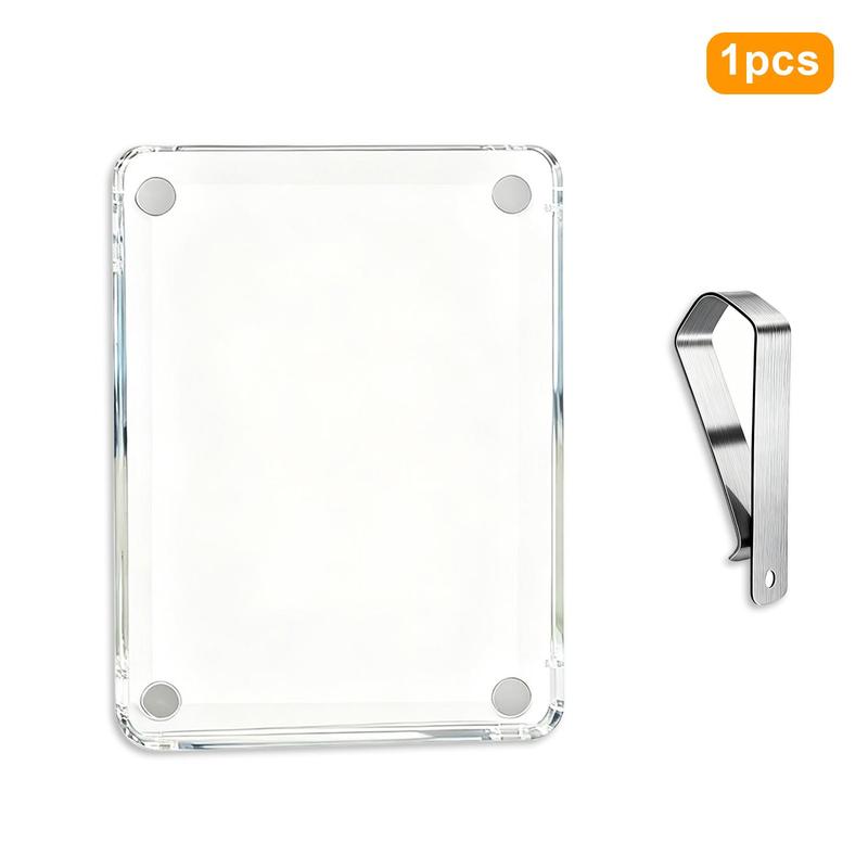1/2pcs Magnetic Acrylic Photo Frame Clip, Car Sun Visor Picture Holder, Horizontal & Vertical Photo Display for Couples, Family, Pet, DIY Car Decor, Ideal Gift