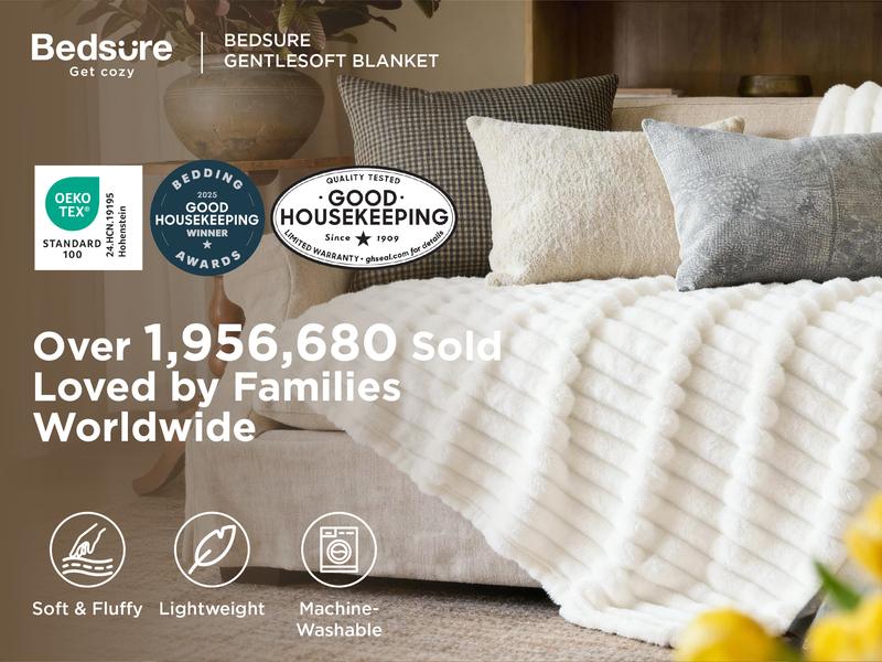 Bedsure GentleSoft Cozy Blanket-Patio Furniture Decor,Classic Stripe Pattern, Ideal for Bed,Couch, Travel,Camping, All Seasons,Home Bedroom Decor Bedsure GentleSoft Cozy Blanket-Patio Furniture Decor,Classic Stripe Pattern, Ideal for Bed,Couch, Travel,Camping, All Seasons,Home Bedroom Decor