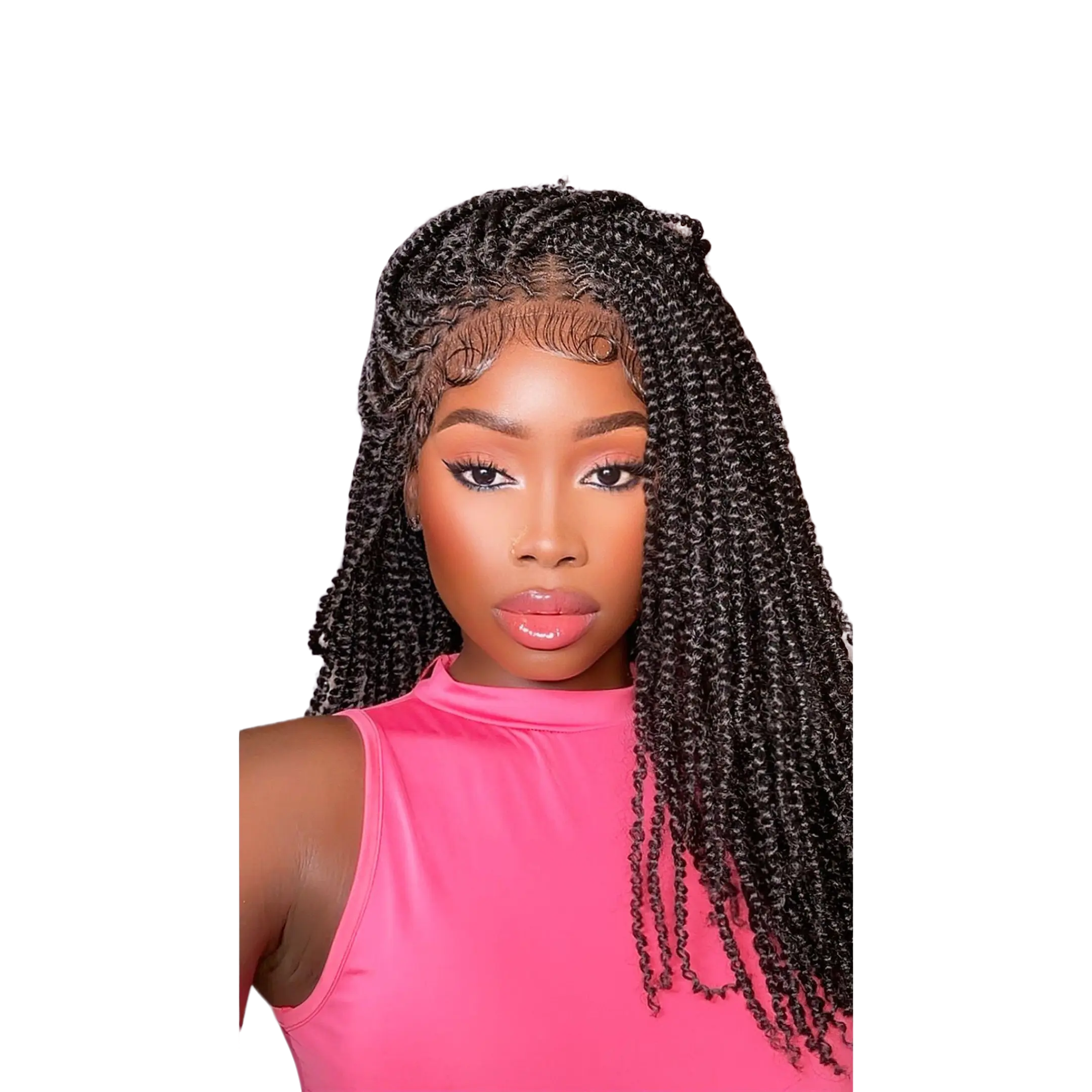 JALIZA - 14" Micro Passion Twist Full Lace Braided Wig Lace Front Wigs Lace Braiding Wig Synthetic Wigs Glueless Synthetic Wig
