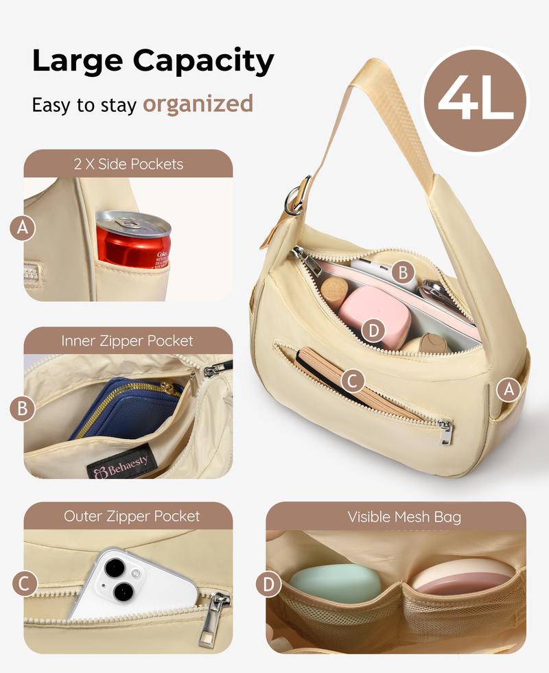 Crescent Moon Bag Aesthetic 2026 ~Single Strap Purse for Women | Soft Macaron Color Crossbody Bag ~ Small but Mighty Capacity ~ Cute Boho Daypack & Shoulder Bag