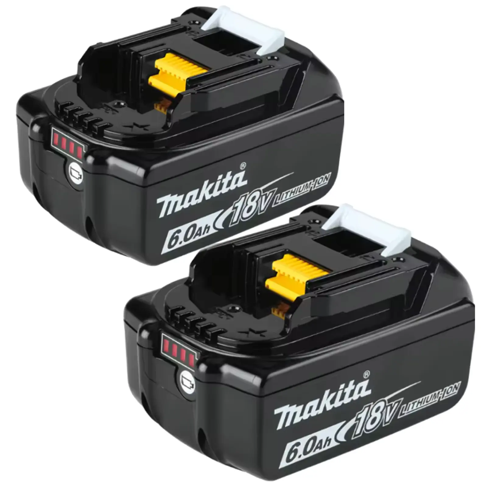 Makita BL1860 Compatible 2-Pack Swap Ready 18V 6.0Ah Lithium Ion Power Tool Batteries, Replacement for BL1860B, BL1850 Models, W/ 1 User Manual, Lithium Ion Battery, 2Pack Swap Ready