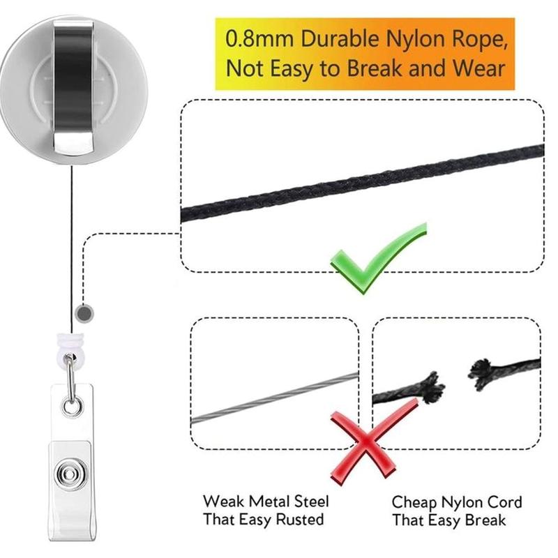 Retractable Badge Reel, 1 Count Acrylic ID Holder with Clip for Nurses, Doctors, Students & Office Staff, Identification Badges & Supplies, Badge Reels Retractable