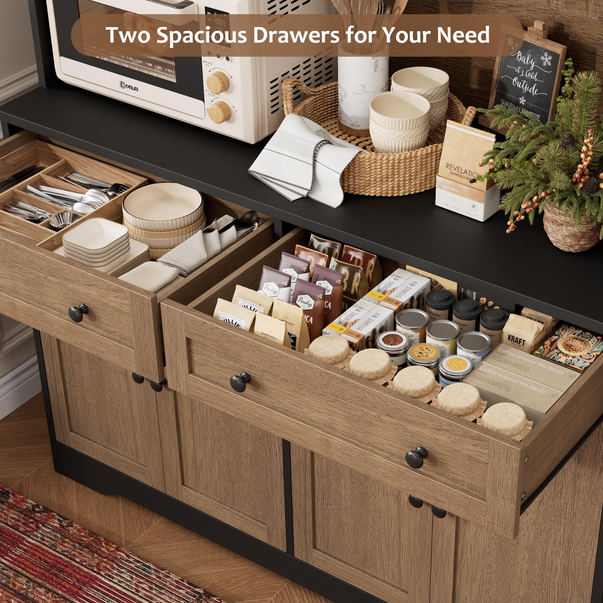 【2 Packages Shipping】HOSTACK 75.4" Tall Kitchen Pantry Cabinet with Charging Station, Hutch, Microwave Stand, Wine Rack, Large Pantry Storage Cabinet with Glass Doors, Drawers 【2 Packages Shipping】HOSTACK 75.4" Tall Kitchen Pantry Cabinet with Charging Station, Hutch, Microwave Stand, Wine Rack, Large Pantry Storage Cabinet with Glass Doors, Drawers