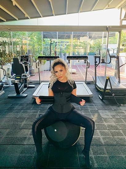 FeelinGirl #Live Women Sauna Workout Double Belts Neoprene Sports Waist Belt  Corset Waist Cincher Zipper Trimmer Womenswear Springtok