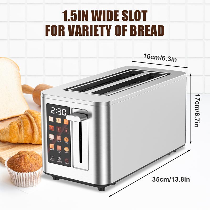 TazTir Bread Maker Machine, 5 Bread Types & 6 Shade Settings, 900W, Defrost Bagel Cancel Functions, Easy Clean Storage Household Kitchen Appliances