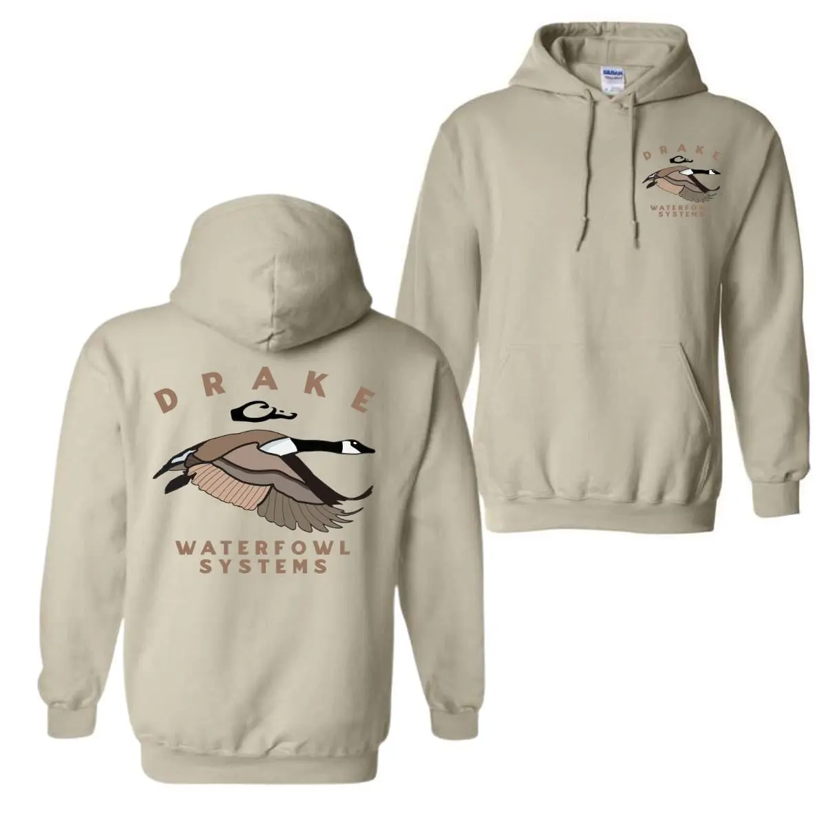 Men's Mallard Duck Graphic Hoodie - Menswear Tops, 2-Sided Hunting Print, Longsleeves Stretch Spandex Cotton Blend Pullover, Classic Fit for Outdoor Sport, Outdoors, Heather Sport, Unisex, Duck Print, Digital Print