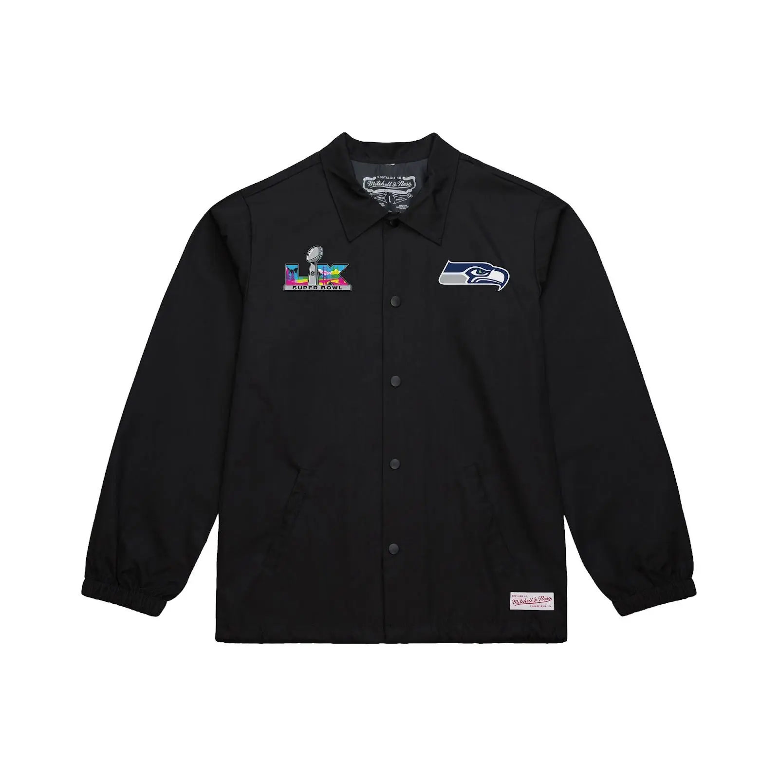 Seattle Seahawks Black Super Bowl LX Champions Coaches Full-Snap Jacket