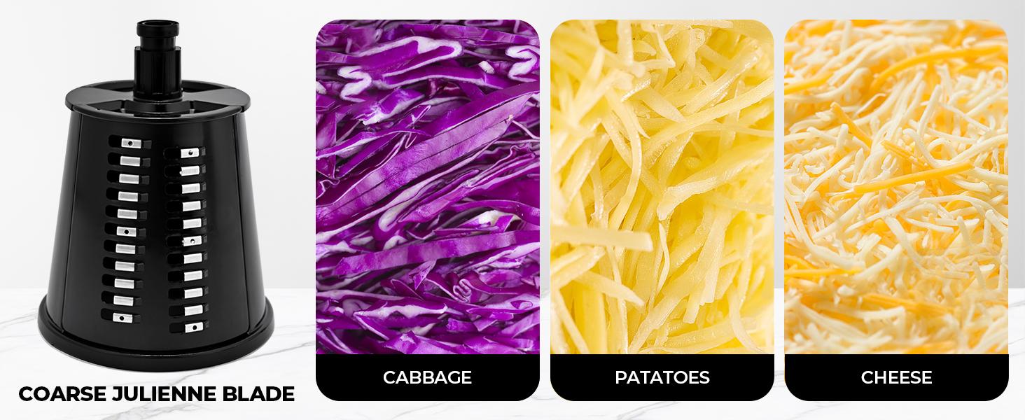 SUSTEAS Stainless Steel Rotary Cheese Grater with Handle - Comes with 5 Blades, Powerful Suction Cup Base, Comes with Blade Storage Box Cutlery Kitchen Utensil Vegetable Cutting Slicer Vegetable Cutter