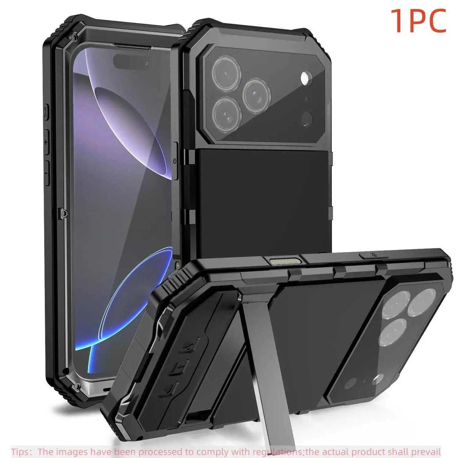 Metal Triple Protection Phone Case for iPhone 17 Pro Max, 17 Pro, 17, Anti-Drop Protective Outdoor TPU Shockproof Smartphone Case, Durable a HNX88PLXC