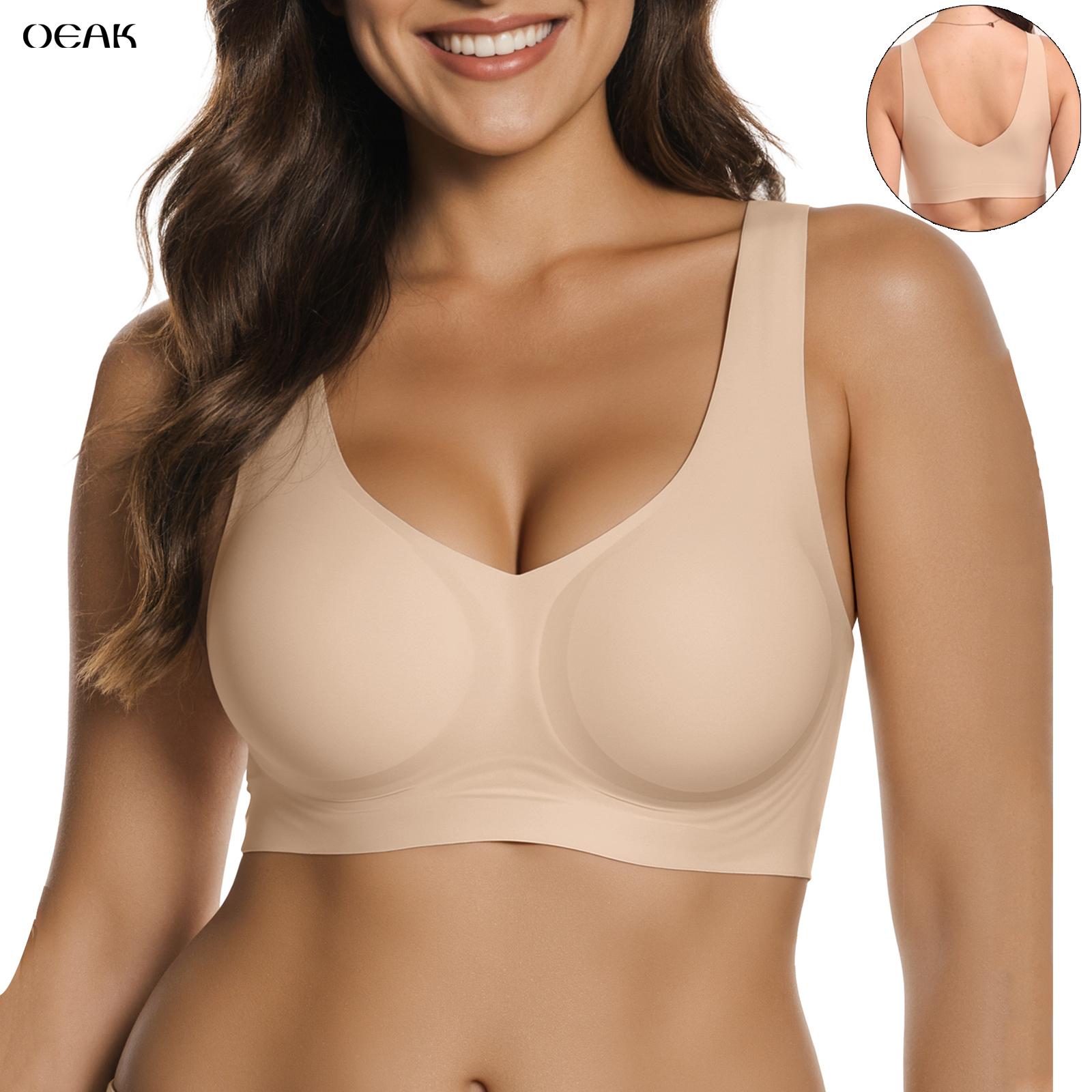 OEAK Women Wirefree Bras Seamless Push Up Pullover Bra Full Coverage No Underwire Everyday Bra Comfortable Wireless Bralettes