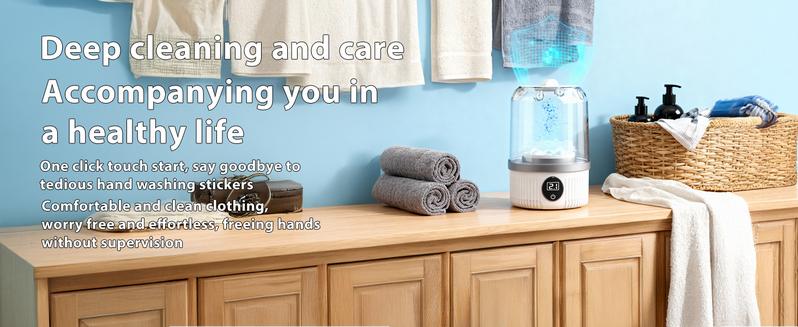 Portable Washing Machine with Large Capacity & Multiple Wash Modes – Ideal for Lingerie, Socks, Delicates | Great for Travel, Hotels & Small Spaces